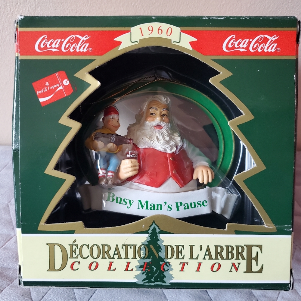 Coca cola ornaments vintage Santa's delivery works